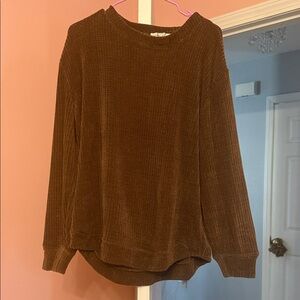 Zenana Outfitters Brown Crew Neck Sweater